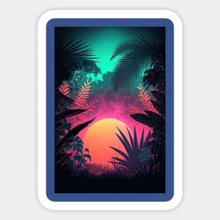 Sunset Jungle, Through the Leaves Sticker